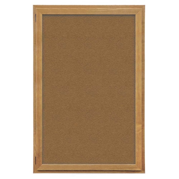 Indoor Enclosed Combo Board, 72"x36", Satin Frame/Burgundy & Buff
